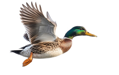 Obraz premium Duck fly full body on white background,png
