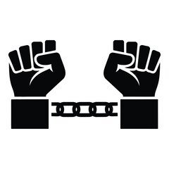 Fists chained together symbolizing struggle and oppression