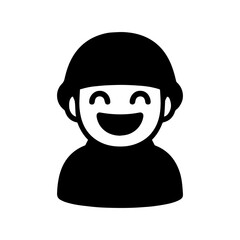 character emotion soldier joy vector on white background
Vector icon character with emotion