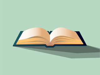 open book vector illustration on solid background