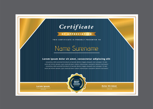 Elegant Certificate of Appreciation for Professional Achievement and Recognition with Gold Accents