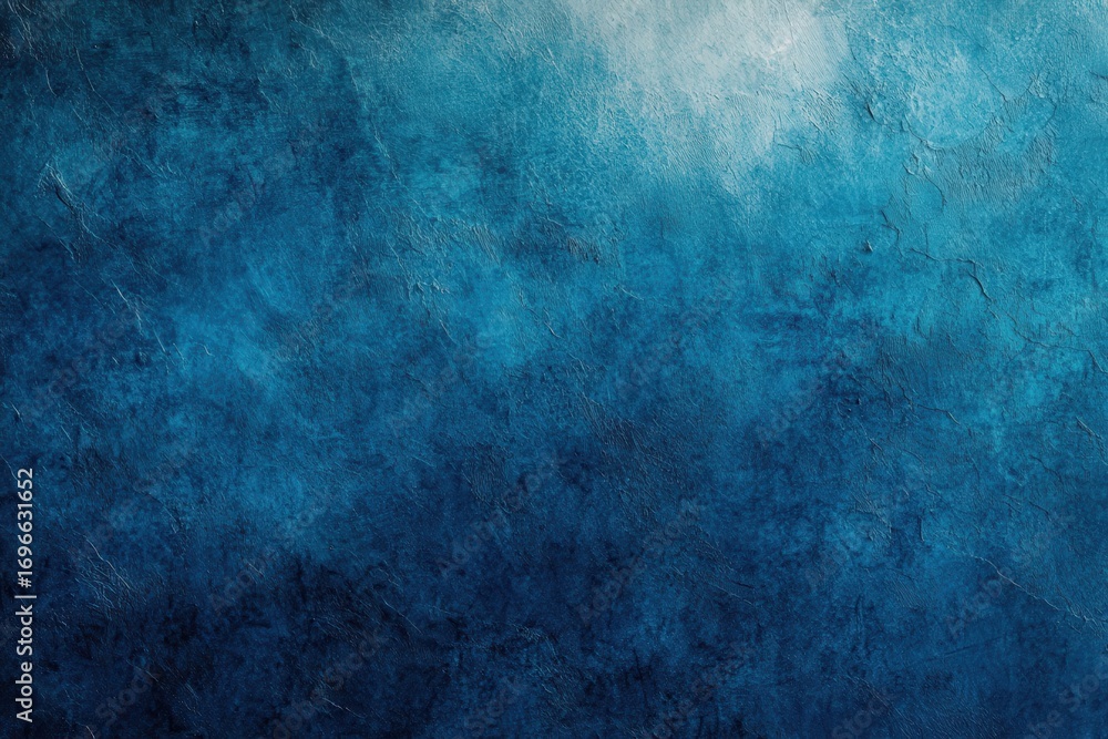 Poster a textured gradient background featuring deep blues and lighter shades, evoking a sense of depth and