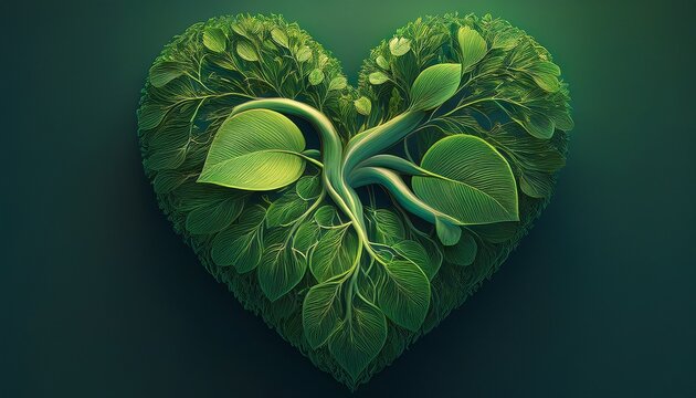green plant in heart shape