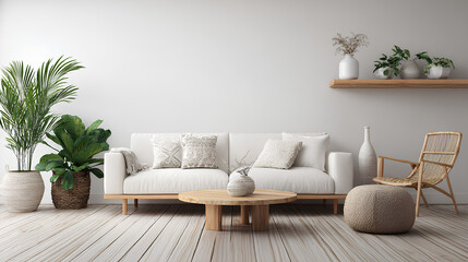 Empty living room minimal, Scandinavian and minimalist living room interior