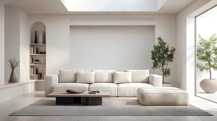 Empty living room minimal, Scandinavian and minimalist living room interior