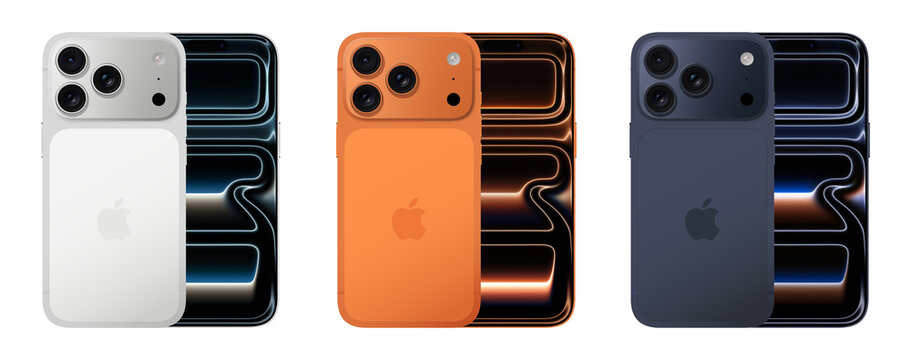 iPhone 17 Pro (2025) vector illustration in an editorial style. Showcasing a futuristic design, edge-to-edge display, and advanced camera system.	