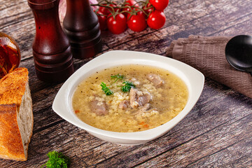Dietary chicken soup with noodles