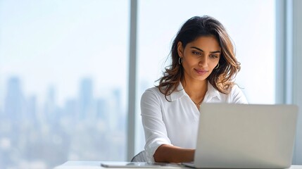 businesswoman working on her laptop