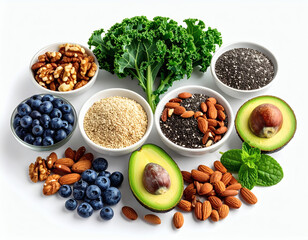 Healthy Food Assortment A Vibrant Composition of Nutritious Ingredients for Wellness