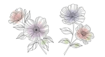 hand drawn flowers