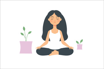 woman meditating in lotus position