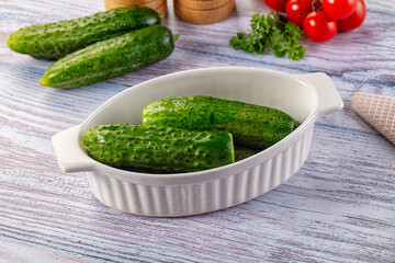 Homemade lightly salted cucumbers snack