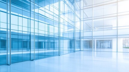 Fototapeta premium Modern office building with glass facade interior