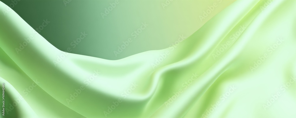 Aufkleber abstract soft green fabric folds with a vibrant gradient background