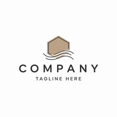 Modern Hexagon and Wave Logo for Company