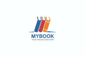 MyBook Logo with Three Colorful Books