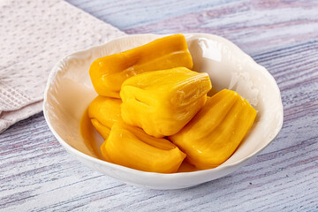 Canned sweet juicy yellow Jackfruit