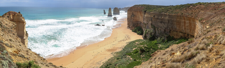 View of landscape and seascape the Twelve Apostles location is beautiful good view point at great ocean road australia