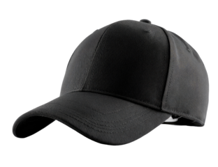 A plain, dark gray/black baseball cap