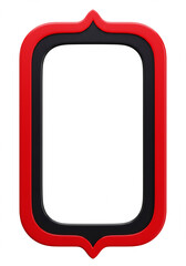 Red and black frame with rounded corners on a white background.