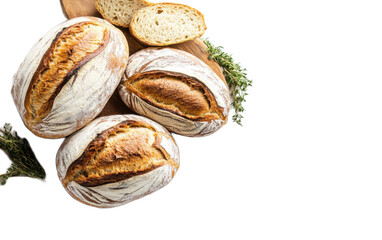 Homemade bread on white background,png