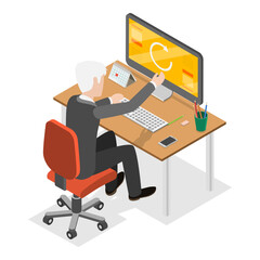 3D Isometric Flat Vector Illustration of Software Update , System Maintenance. Item 2