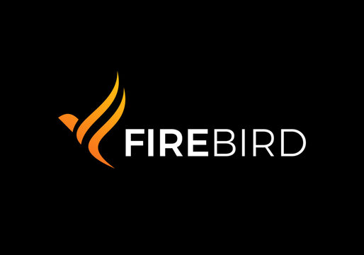 abstract fire bird logo. falcon dove phoenix design icon concept