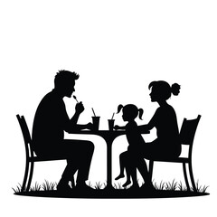 Family silhouette with mother touching child's shoulder