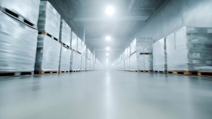 Cold storage warehouse with temperature controlled lighting and logistics ope ns - Powered by Adobe