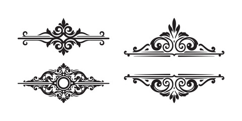 Elegant Decorative Ornaments and Page Dividers Collection for Vintage Design Projects