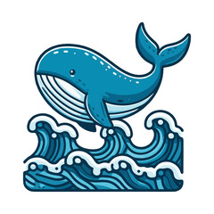 Obraz premium blue whale illustration design