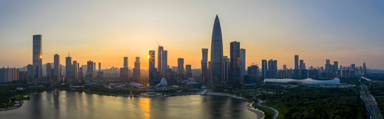 Obraz premium Shenzhen skyline at Sunset