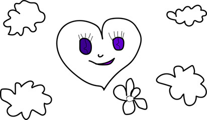 Cute Doodle Face PNG | Kawaii Cartoon Expression Illustration | Transparent Background