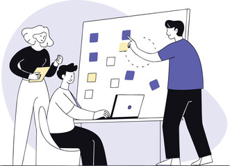 Team collaboration vector illustration scalable eps for business and project management white background