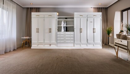 elegant white built in wardrobe