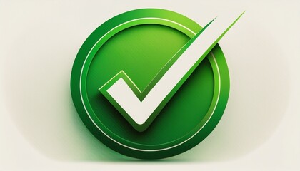 a green check mark inside a green circle another smaller green circle with a check mark on the bottom right white background