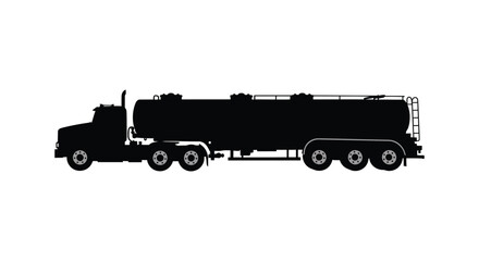 a large tanker truck silhouette on white background