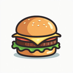 Hamburger on white background