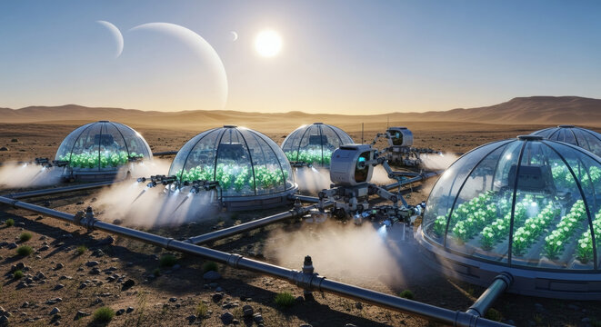 Science Fiction Martian Hydroponic Farms - A Glimpse into the Future of Space Colonization