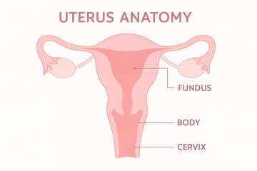 Uterus Anatomy Illustration: Fundus, Body, and Cervix - Female Reproductive System [Illustration]