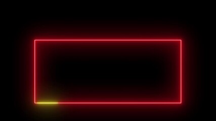 Beautiful neon box line icon animation showing glowing square shape, digital abstract frame design, modern technology element, futuristic light border symbol, creative geometric outline for business,  - Powered by Adobe