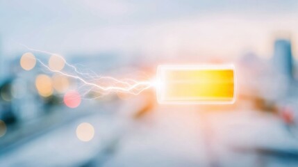 Dynamic energy surge captured in an urban landscape during twilight hours