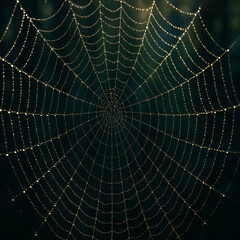 Fototapeta premium Intricate Spider Web Pattern in Nature