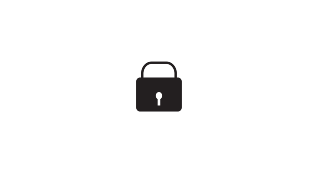 Simple gray padlock icon symbolizing security and protection on a black background