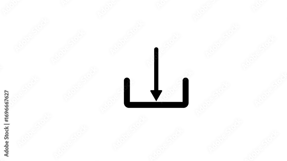 Aufkleber vector pixelated computer hand cursor or download icon for clicking on the web