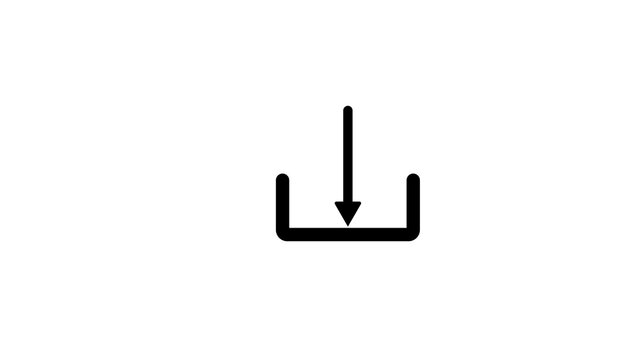 Vector pixelated computer hand cursor or download icon for clicking on the web