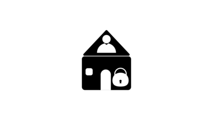 Conceptual illustration of personal data security and privacy with a locked door and user icon