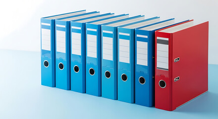 Organized File Folders A Pop of Color Amongst the Standard Blue Rows in an Office