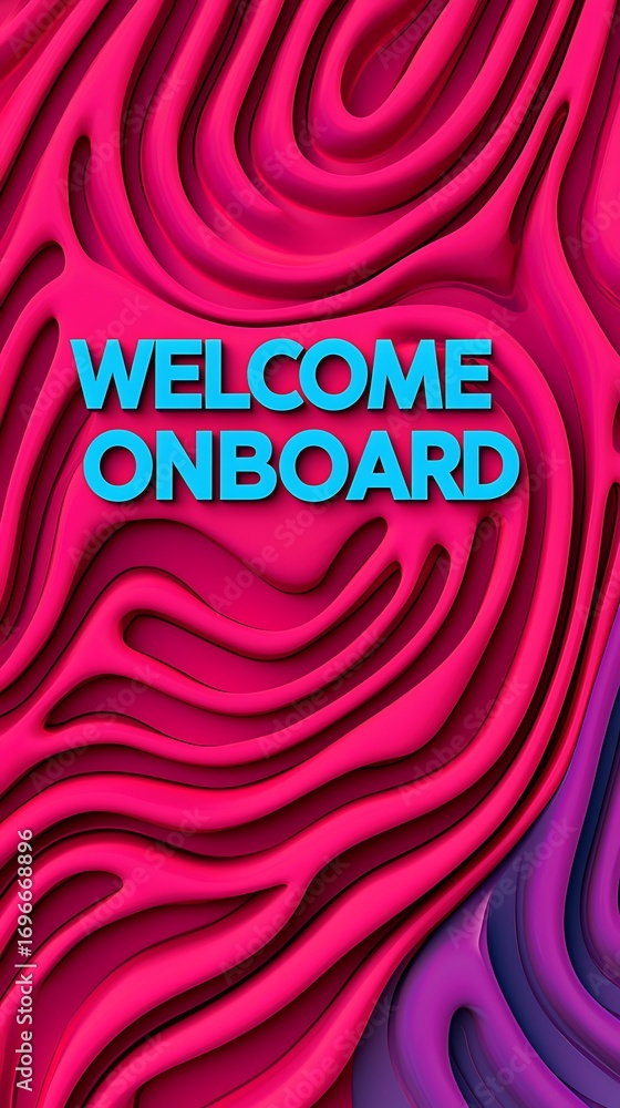 Poster a vibrant abstract design featuring wavy pink patterns with the text 
