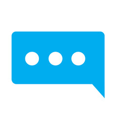 blue chat icon on a white background